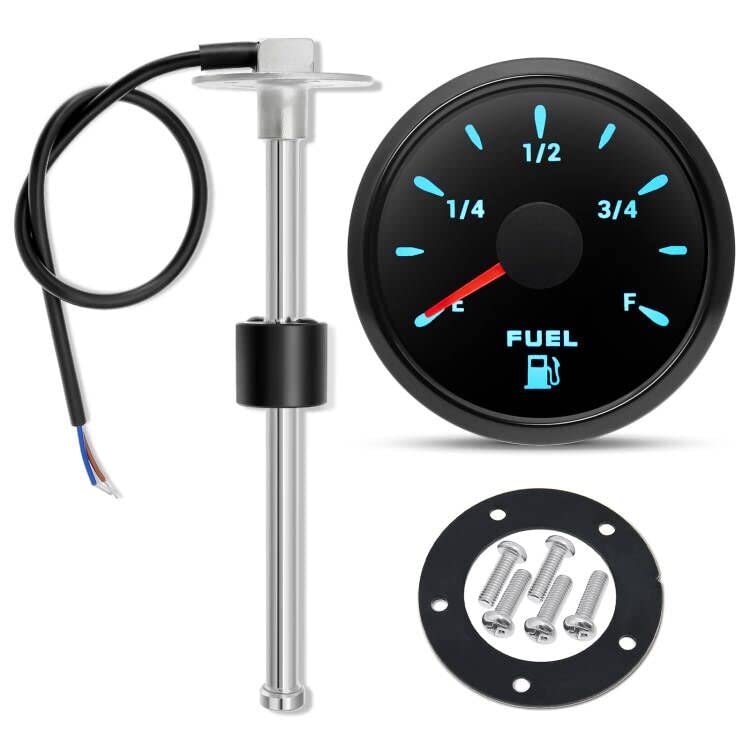 ARTILAURA Fuel Sending Unit and Gauge Kit, 240-33ohms 14" (350mm) Boat Marine Fuel Tank Sender Stainless Steel Gas Sensor for Car Truck Vehicle (Black) - Image 1